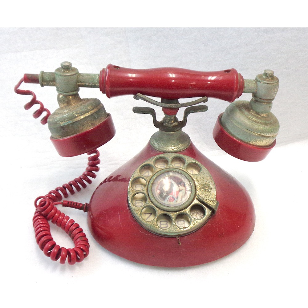 83년 빨간 중고 다이얼전화기 옛날전화기 80년대 전화