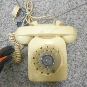 미색 80년대 다이얼 전화기 중고 수집용전화 옛날전화