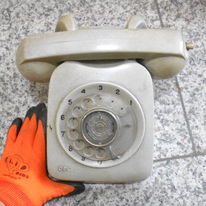 회색 중고 80년대 다이얼전화기 옛날전화 수집용전화