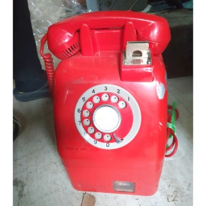 01 빨강색 일본 공중전화기 중고 전화기 아까뎅와