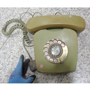 쑥빛 80년대 금성다이얼전화기 옛날전화기 금성전화기