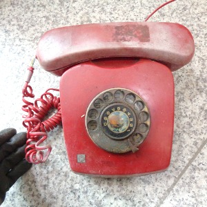 빨간 80년대 금성다이얼전화기 옛날전화기 금성전화기