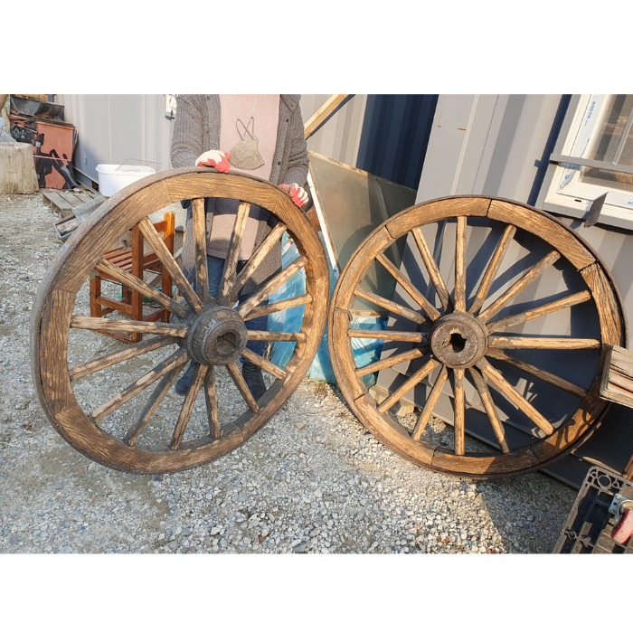 113cm 나무바퀴 엔틱 마차바퀴 장식용바퀴 수레바퀴