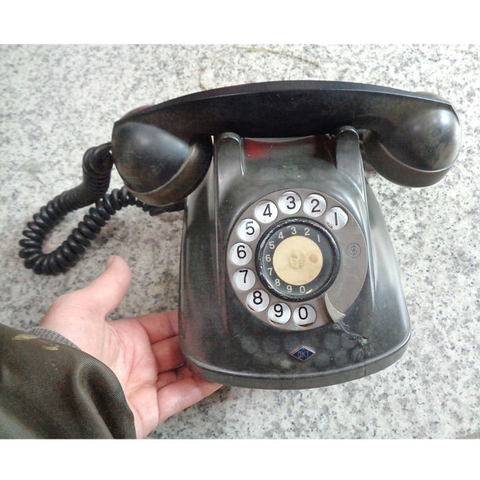 08 균열 빈티지 다이얼전화기 옛날전화 엔틱전화