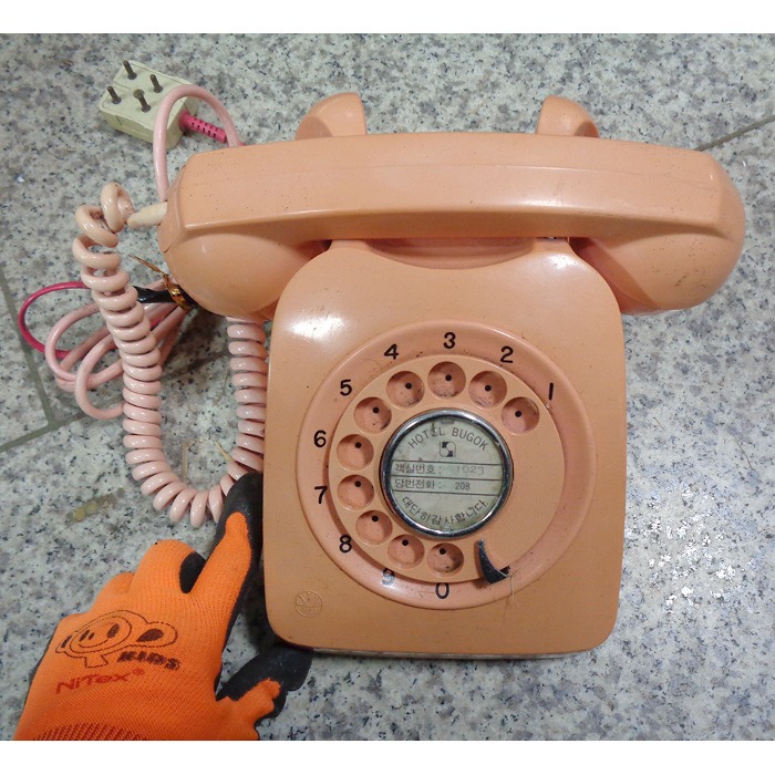 80년대 다이얼 전화기 핑크색 다이얼 전화기 엣날전화