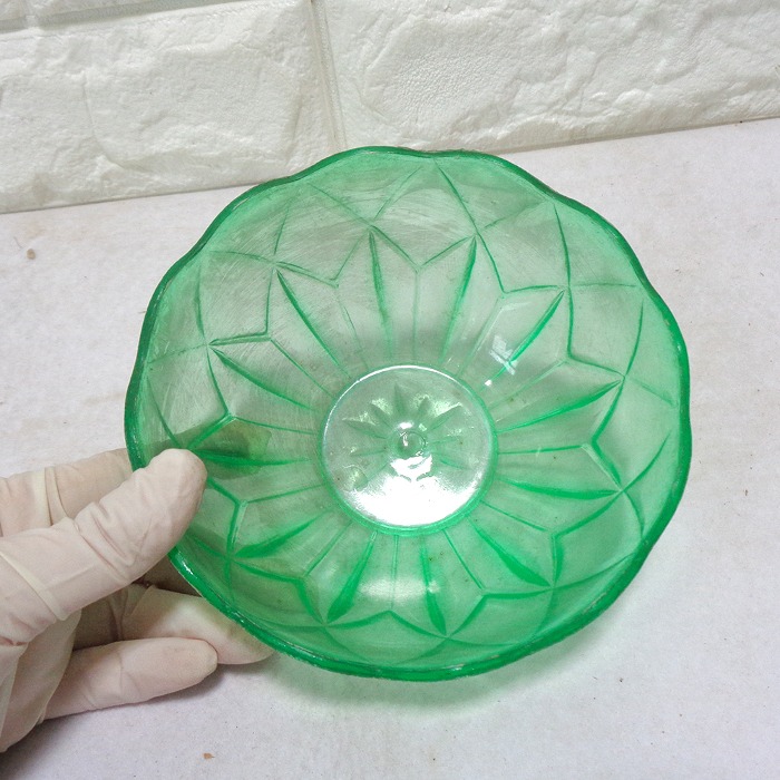 녹색 중고 옛날 빙수그릇1점 옛날화채그릇 옛날그릇
