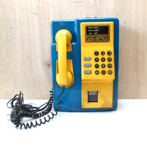 파란색 노란색 공중전화기(1998년도산)/인테리어용 전화기/연극소품/근대사/중고공중전화기/공중 전화기