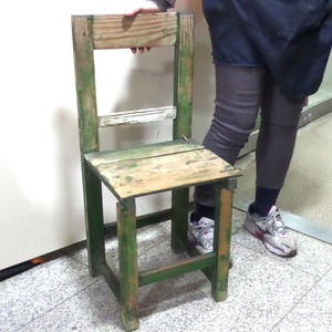 빈티지 원목의자/옛날의자/엔틱의자/초록의자