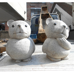 귀여운 곰조각품 한쌍 곰돌이돌조각 곰동상 곰조각품