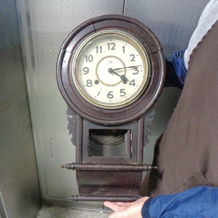 13 하단 덮개없는 엔틱 괘종시계 옛날시계 중고벽시계