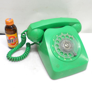 귀한 연두색 초록 다이얼 전화기/다이얼전화기/옛날전화기/연극소품/전화기/금성전화기