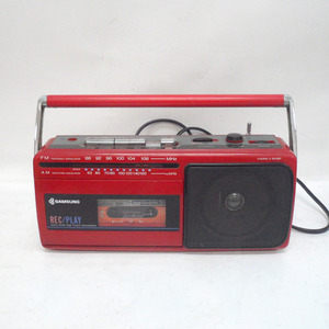 중고 삼성 라디오/삼성카세트라디오/삼성카세트/옛날카세트/카세트라디오/금성라디오/빨강색 삼성 카세트